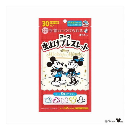 【単品4個セット】 虫よけブレスレット ミッキー&ミニー アース製薬 30個