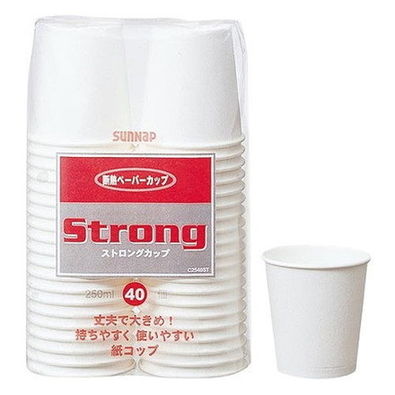 【単品5個セット】 C2540ST ストロングカップ 250ML 40個入 サンナップ