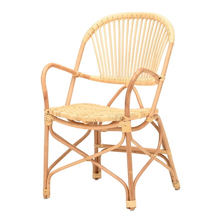 定番 ラタンチェア 1人掛け 完成品 1人用 1P チェア 椅子 いす 皮付きラタン 籐 木製 アジアン