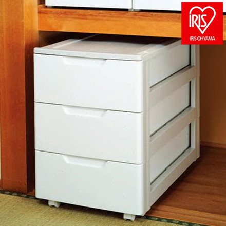 アイリスオーヤマ チェスト 3段 引き出し 収納 収納ケース 収納ボックス ロングチェスト HGL-443 IRIS
