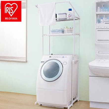 アイリスオーヤマ ハンガーバー付ランドリーラック 洗濯機ラック LRH-18P IRIS OYAMA