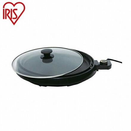 アイリスオーヤマ 丸型ホットプレート 焼肉プレート 温度調節 遠赤外線 丸型 円形 IRIS OYAMA