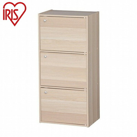 アイリスオーヤマ CBボックス 3ドア CX-33D ナチュラル カラーボックス 3ドアタイプ 3段 IRIS