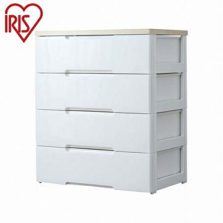 アイリスオーヤマ ウッドトップチェスト HG-804 ホワイト/ペアー ウッドトップチェスト 4段 幅80.5cm