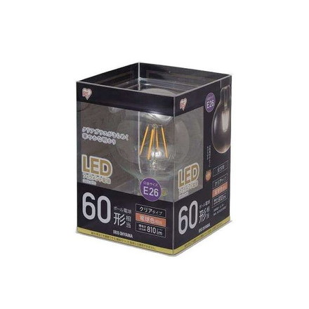 LEDフィラメント電球 ボール球タイプ60形 電球色 クリアタイプ LDG7L-G-FC アイリスオーヤマ
