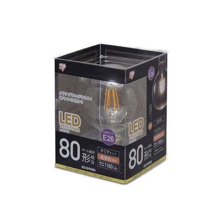 LEDフィラメント電球 ボール球タイプ80形 電球色 クリアタイプ LDG9L-G-FC アイリスオーヤマ