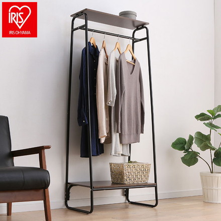 アイリスオーヤマ ハンガーラック スタイルハンガー2WAYタイプ プレミアム ボード2枚付き PI-B2 ブラック