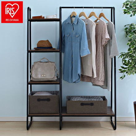 アイリスオーヤマ ハンガーラック スタイルハンガー2WAYタイプ プレミアム ボード1枚+ラック付き PI-B3