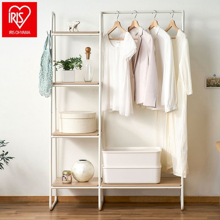 アイリスオーヤマ ハンガーラック スタイルハンガー2WAYタイプ プレミアム ボード1枚+ラック付き PI-B3