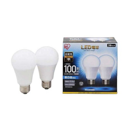 LED電球 E26 広配光 100形相当 昼白色 2個セット LDA14N-G-10T52P アイリスオーヤマ