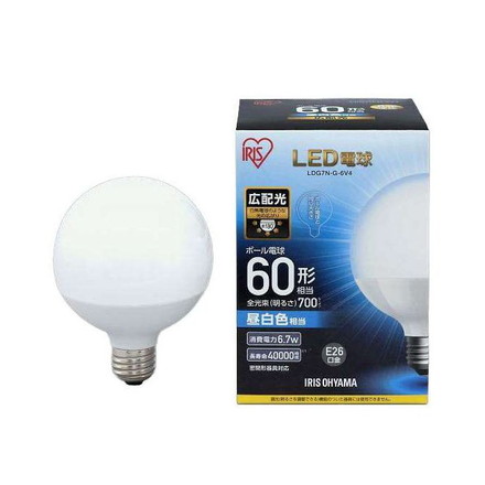 LED電球 ボール電球 60形相当 昼白色 LDG7N-G-6V4 アイリスオーヤマ