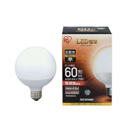 LED電球 ボール電球 60形相当 電球色 LDG7L-G-6V4 アイリスオーヤマ