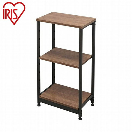 アイリスオーヤマ スチールウッドラック SWR-4280 ブラウン スチールウッドラック 3段 幅42cm IRIS