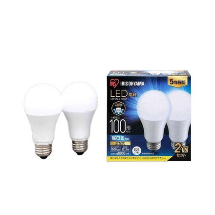 LED電球 E26 広配光 100形相当 昼白色 2個セット LDA12N-G-10T62P アイリスオーヤマ