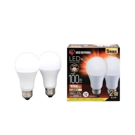 LED電球 E26 広配光 100形相当 電球色 2個セット LDA12L-G-10T62P アイリスオーヤマ