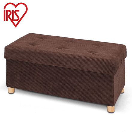 アイリスオーヤマ 脚付き収納スツール ワイド 収納ボックス 天然木 脚付き収納スツール オットマン 収納 足置き 椅子 イス チェア