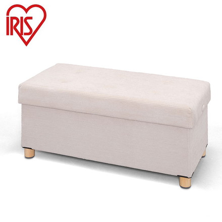 アイリスオーヤマ 脚付き収納スツール ワイド 収納ボックス 天然木 脚付き収納スツール オットマン 収納 足置き 椅子 イス チェア