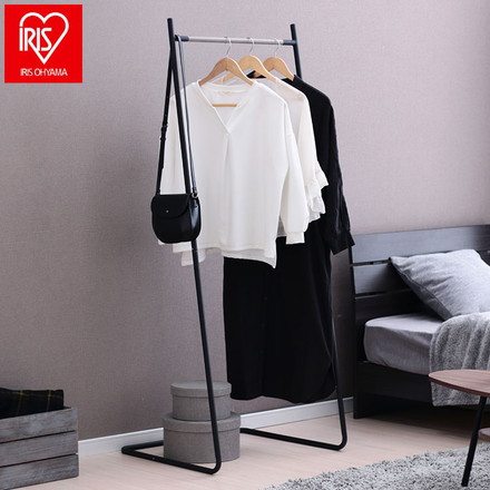 アイリスオーヤマ ハンガーラック スタイルハンガー ベーシックタイプ PI-B150 ブラック スリム コートハンガー