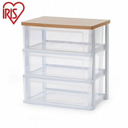 アイリスオーヤマ ウッドトップチェスト チェスト 3段 NSW-543WT ウッドトップチェスト タンス たんす 北欧