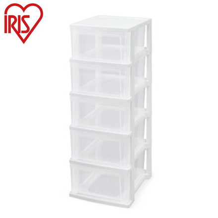 アイリスオーヤマ スリムチェスト 5段 収納ケース 収納ボックス クリアチェスト 衣類収納 衣装ケース 押入れ収納