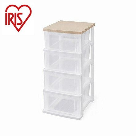 アイリスオーヤマ ウッドトップチェスト スリム NSS-324WT フレンチオーク/クリア IRIS OHYAMA