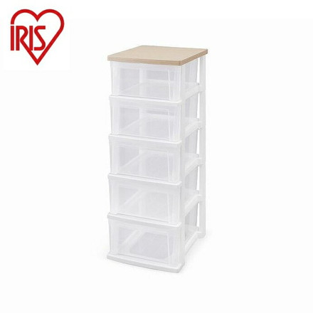 アイリスオーヤマ ウッドトップチェスト スリム NSS-325WT フレンチオーク/クリア IRIS OHYAMA