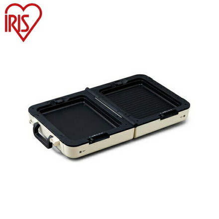 アイリスオーヤマ 両面ホットプレートワイド ホットプレート 大型 たこ焼き 両面ホットプレートワイド DPOL-W31-C アイボリー 折りたたみ式 卓上 IRIS OYAMA