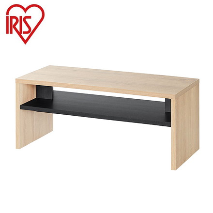 アイリスオーヤマ センターテーブル 収納棚付き 幅89 ローテーブル リビングテーブル シンプル