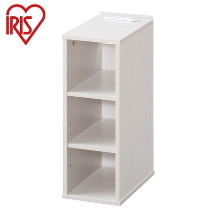 アイリスオーヤマ ナイトテーブル 棚付き 幅18 サイドテーブル コンセント ベッドサイド スマホスタンド付き 棚