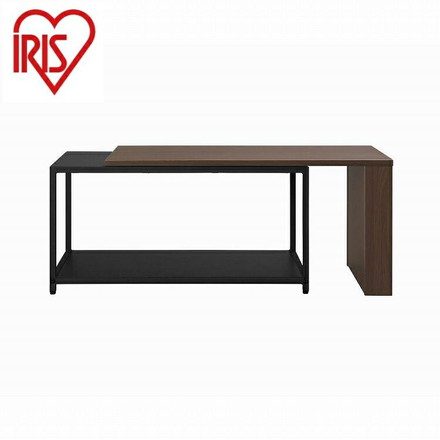 アイリスオーヤマ 伸縮センターテーブル SCT-795 ウォールナット/ブラック IRIS