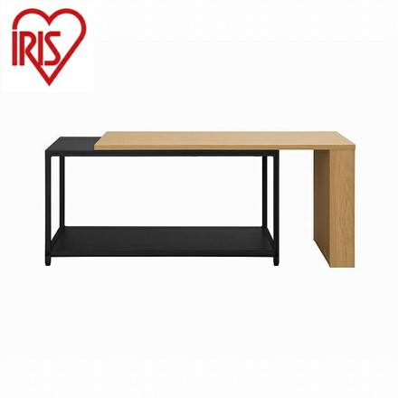 アイリスオーヤマ 伸縮センターテーブル SCT-795 ナチュラル/ブラック IRIS