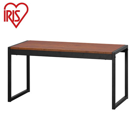 アイリスオーヤマ スチールフレームセンターテーブル 幅80 ローテーブル センターテーブル リビングテーブル 木目調 北欧 ウォールナット