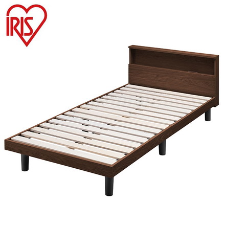 アイリスオーヤマ すのこベッド S シングル ヘッドボード付き 2口コンセント スマホスタンド 棚付き 宮付き