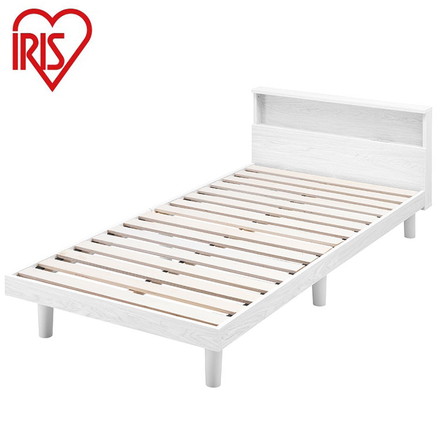 アイリスオーヤマ すのこベッド S シングル ヘッドボード付き 2口コンセント スマホスタンド 棚付き 宮付き