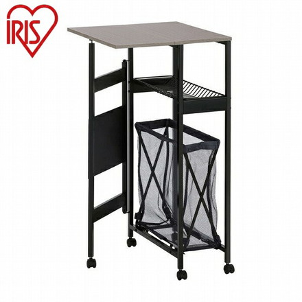 アイリスオーヤマ 天板付きランドリーワゴン スリムタイプ バスケット付 TLAW-B220ブラック