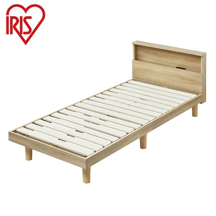 アイリスオーヤマ すのこベッド SS セミシングル 棚付き 2口コンセント 宮棚付き 宮付き ヘッドボード すのこ