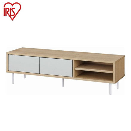 アイリスオーヤマ テレビ台 幅100 脚付き 収納付きAVボード LSAB-1000 ナチュラル/グレー テレビボード