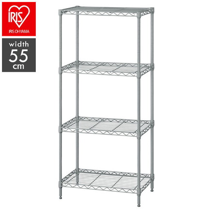 アイリスオーヤマ カラーメタルラック 幅55cm 4段 CMM-55124 ダークグレー スチールラック メタルラック