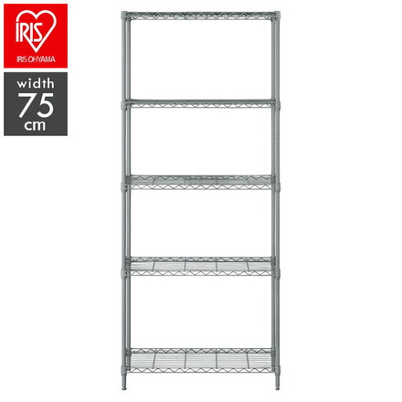 アイリスオーヤマ カラーメタルラック 幅75cm 5段 ハイタイプ CMM-75185 ダークグレー スチールラック