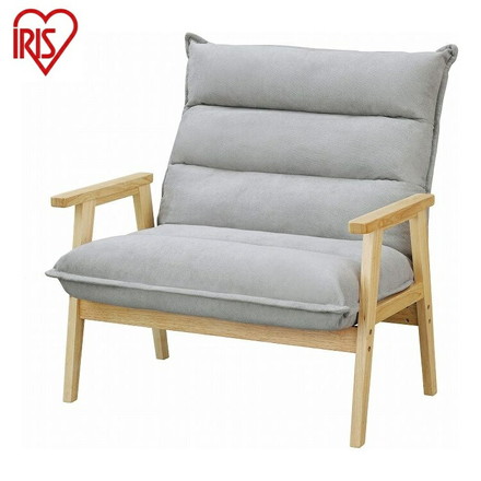 アイリスオーヤマ 1人掛けワイドハイバックソファ LHB-1W グレー 1P ソファ ソファー ハイバック 椅子 イス