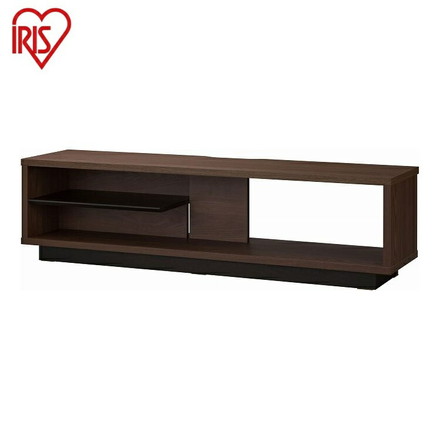 アイリスオーヤマ オープンテレビ台 幅120 スタンダードタイプ OTS-120SR ウォールナット/ブラック