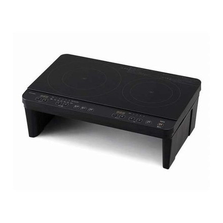 2口IHコンロ脚付き IHK-WT41S-B ブラックアイリスオーヤマ