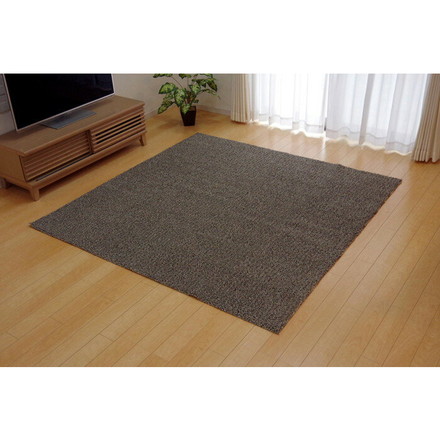 ラグ マット カーペット 3畳 洗える タフト風 『ノベル』 ベージュ 140×340cm すべりにくい加工