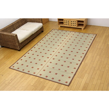 純国産 い草花ござ 『飛鳥』 ブラウン 江戸間4.5畳（約261×261cm）