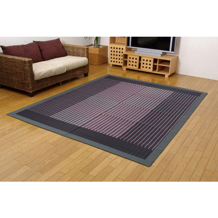 純国産 掛川織 い草ラグカーペット 『剣ヶ峰』 ブラック 約200×250cm