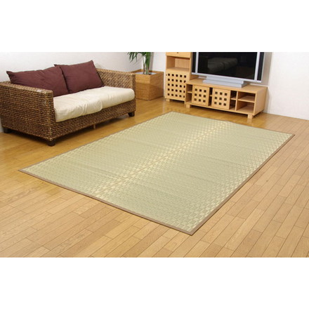 純国産 掛川織 い草カーペット 『松川』 ベージュ 江戸間6畳（約261×352cm)