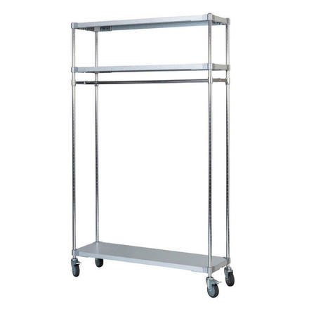 【燕三条製】 PROFACE ガルバリウムソリッドハンガーラック3段 350×1200×1800 クロムメッキポール