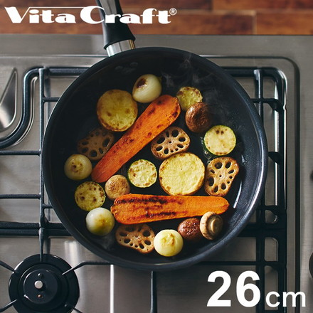 ビタクラフト ソフィアセラミック フライパン 26cm PFASフリー ガス火 IH対応 ブラック フッ素不使用 セラミックコーティング Vita Craft