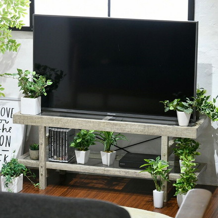 グリーンのある暮らし テレビ台 ガラス 古材 インテリア 40インチ シャビー ラック 一人暮らし