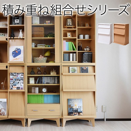 棚 ラック ディスプレイラック 6BOXシリーズ フラップ 2枚扉 （fr-045） ホワイト